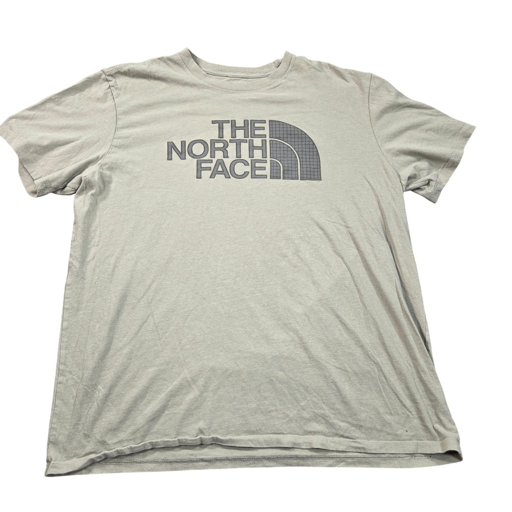 The North Face Graphic T-Shirt Mens XL Green Grid Logo Short Sleeve Cotton